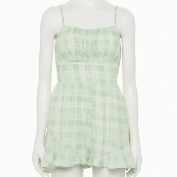 Lily rose plaid ruffled hem romper - Picture 1 of 3